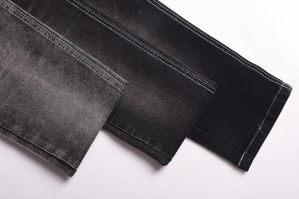 8+8*10/40 WOVEN jet black elastic stretch denim fabric Cotton 70% Polyester 28.5% Shrinkage Resistant Jeans denim fabric-HG88002-1